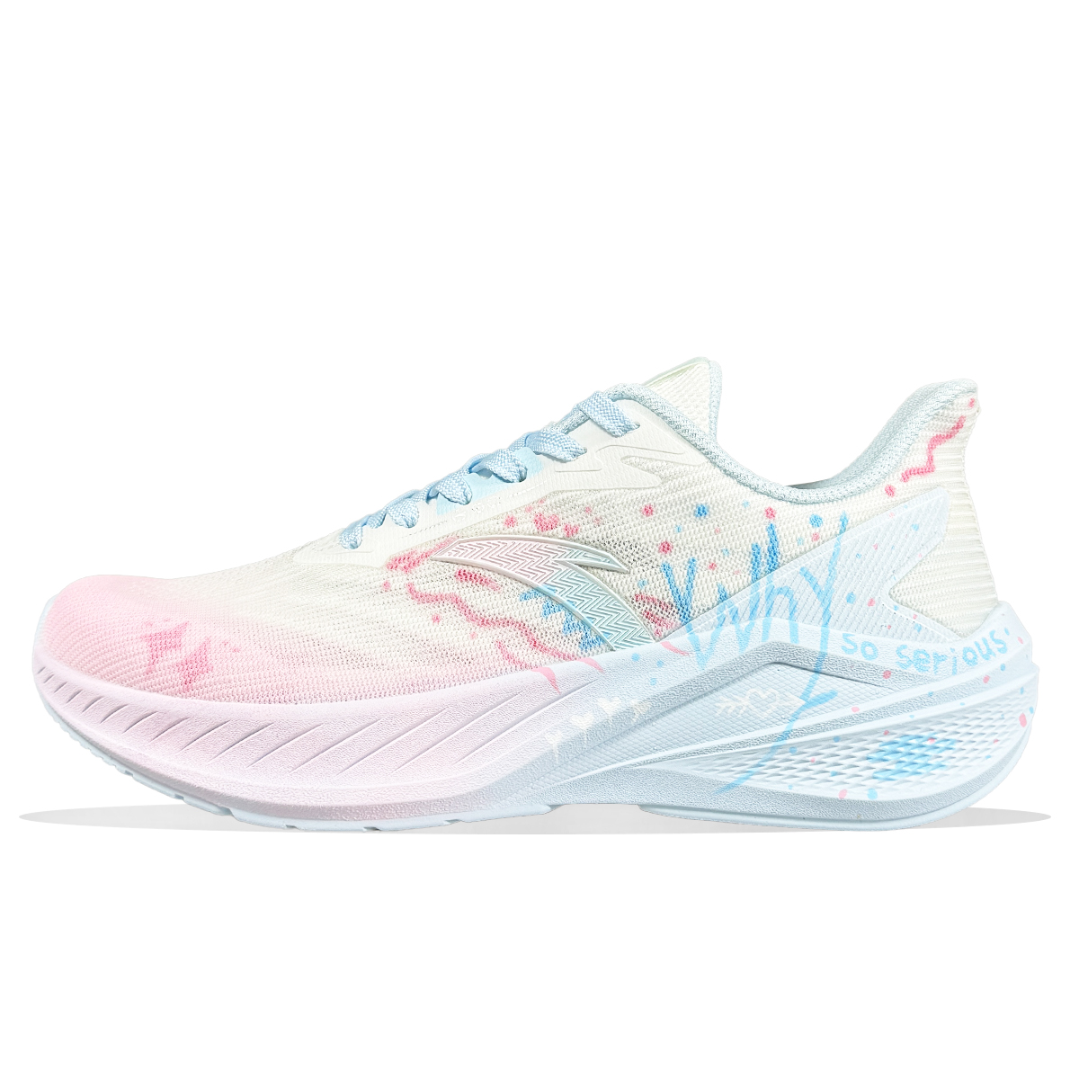 Anta Lingfeng Breathable Lightweight Height Increasing Low top Casual Running Shoes Women’s Blue Pink
