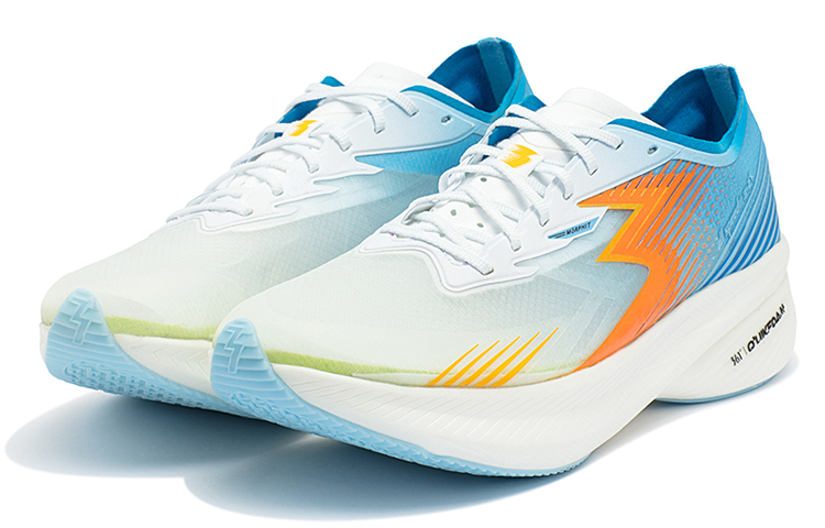 361° Flame ST Bougainvillea Cushioning Abrasion Resistant Breathable Low top Running Shoes Men’s White Blue