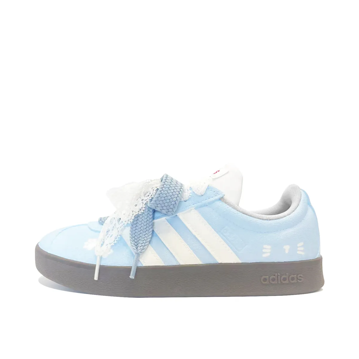 Adidas VL COURT 2.0 Blue Misty Double Bud Abrasion Resistant Low top German Army Trainers Unisex Blue White