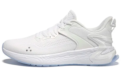 PEAK Textile, Synthetic Leather Slip Resistant, Abrasion Resistant, Lightweight Low top Running Shoes Men's White