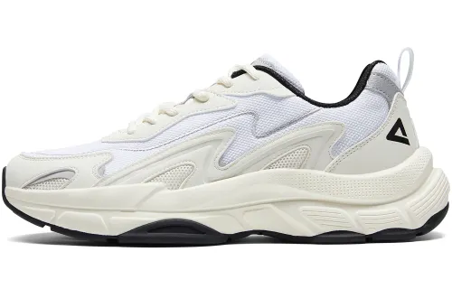 PEAK Little Wave Slip Resistant, Abrasion Resistant, Breathable Low top Chunky Sneakers Men's Beige White Black