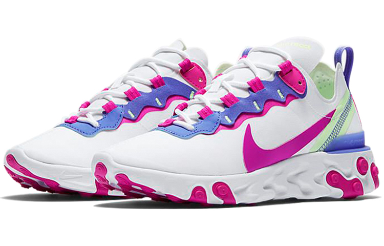 Женские кроссовки Nike React Element 55 (бело-розовые) — фото 3