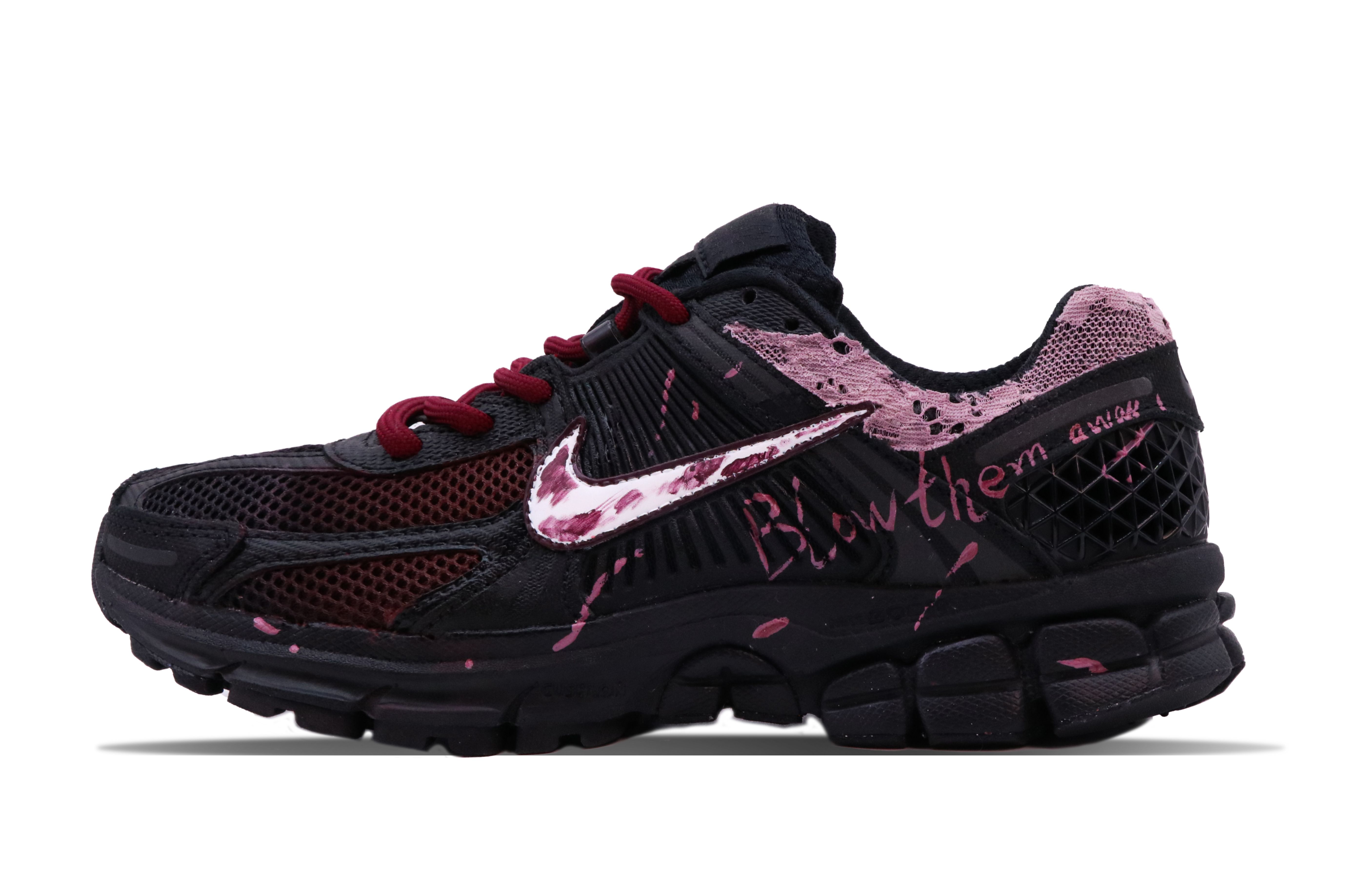 Nike Zoom Vomero 5 Slip Resistant Abrasion Resistant Low top Running Shoes Unisex Black Pink