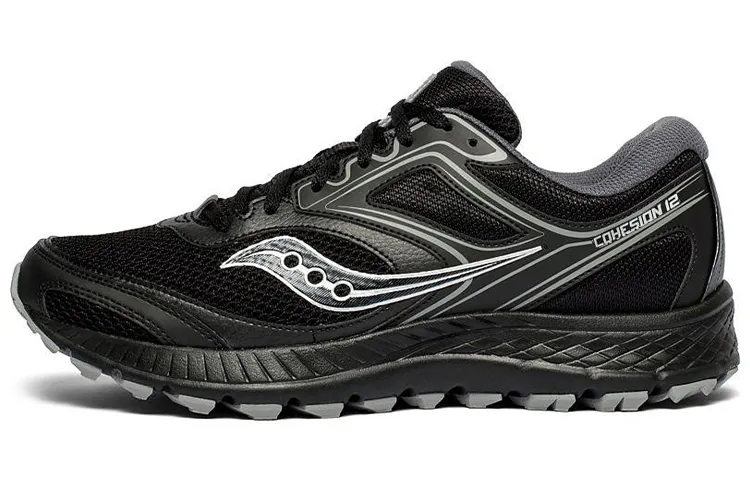 Saucony Cohesion 12 TR Trail Running Abrasion Resistant Low top Running Shoes Men's Black Gray