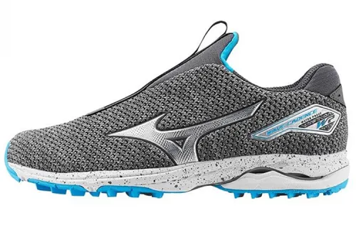 Mizuno Wave Cadence Knit Cushioning Slip Resistant Abrasion Resistant Breathable Low top Golf Shoes Men's Gray Blue