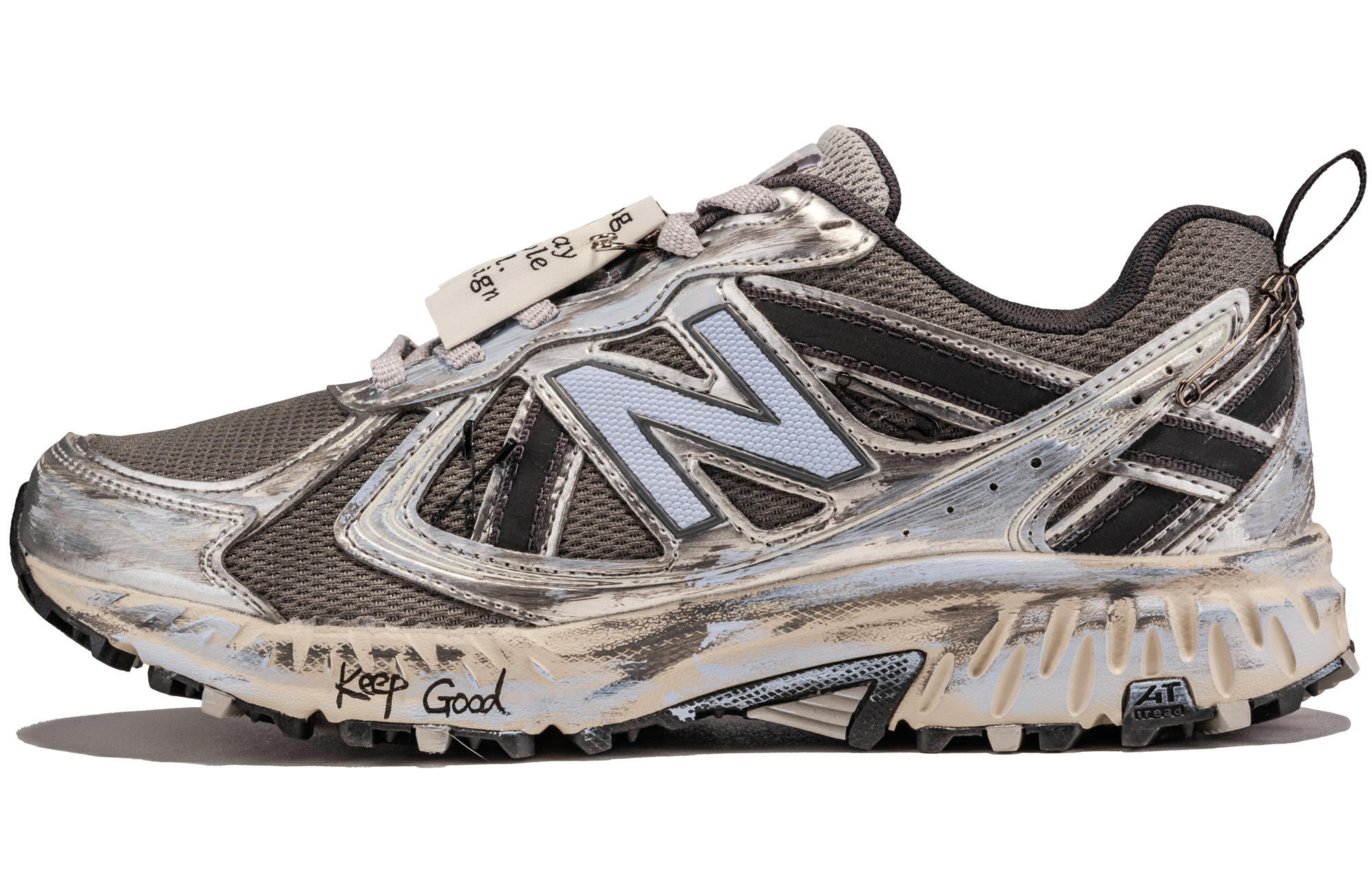 New Balance NB 410 V5 Abrasion Resistant Low top Running Shoes Unisex Silver Black