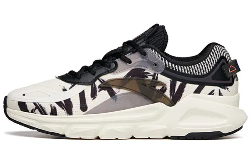 Anta Comfortable Breathable Lightweight Abrasion Resistant Slip Resistant Low top Running Shoes Men's Black White