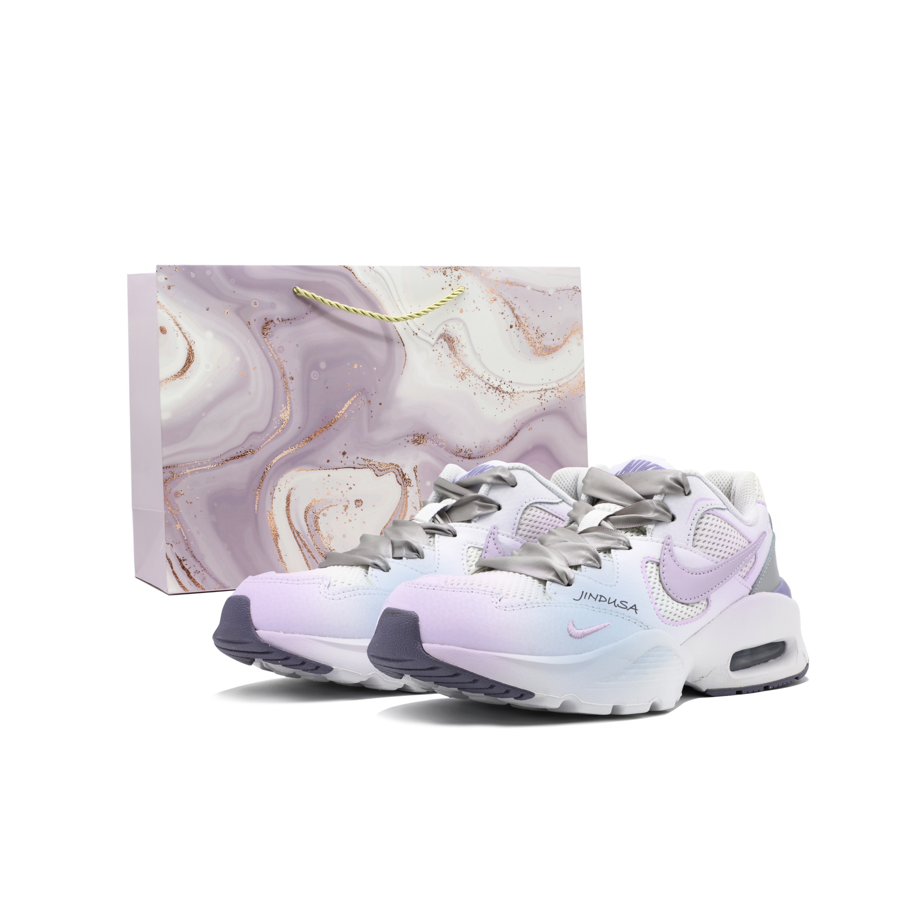 Nike Air Max Fusion Cushioning Slip Resistant Height Increasing Low top Running Shoes Women’s Blue Purple