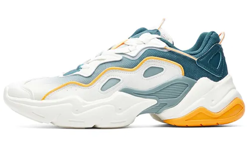Anta Life Collection Cushioning Slip Resistant Abrasion Resistant Low top Chunky Sneakers Men's White Blue