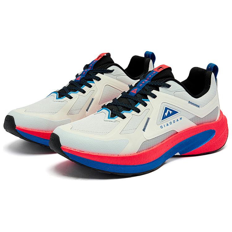 QIAODAN Slip Resistant Abrasion Resistant Low top Casual Running Shoes Men’s Beige Blue Red