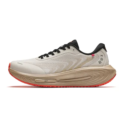Anta Running Collection Slip Resistant Abrasion Resistant Low top Sprint Running Shoes Men's Beige Brown