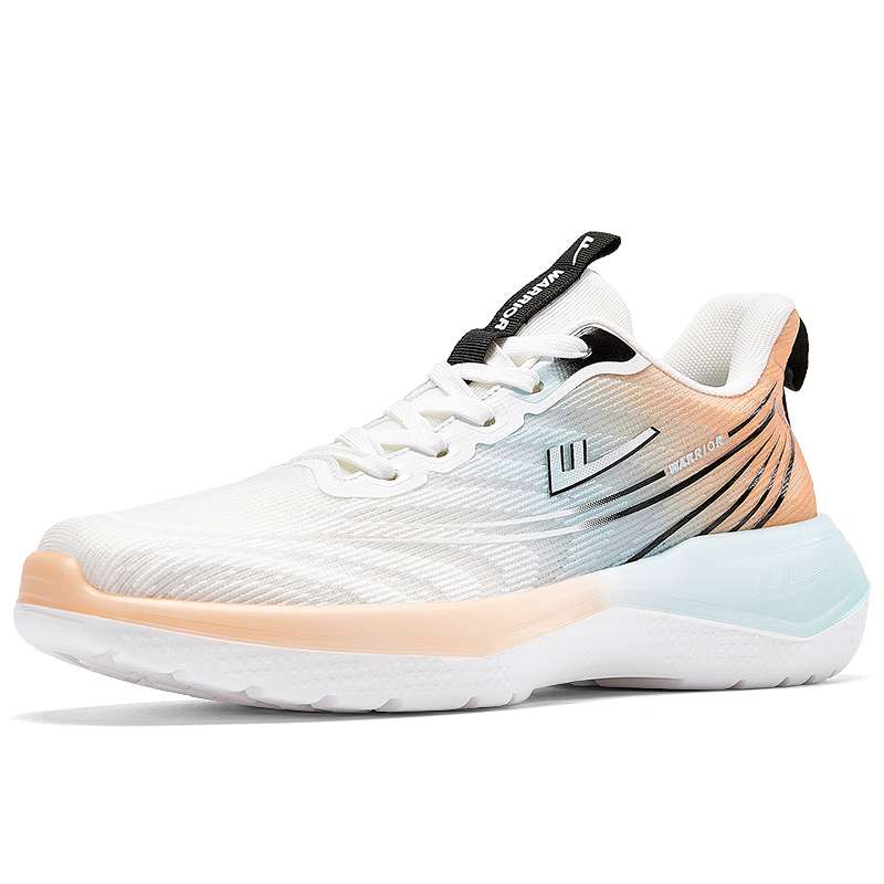 Warrior Cushioning Height Increasing Lightweight Breathable Low top Running Shoes Men’s White Blue Orange