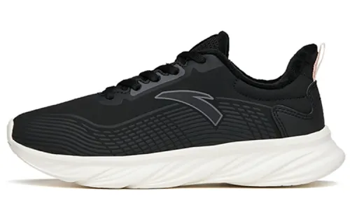 Anta Running Collection Leather Upper, Fleece Lined Cushioning Low top Running Shoes Women's Black