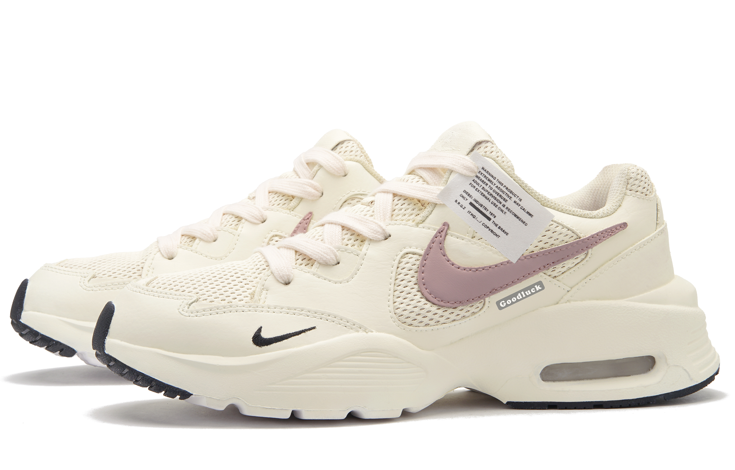 Nike Air Max Fusion Abrasion Resistant Low top Running Shoes Unisex Beige White Pink