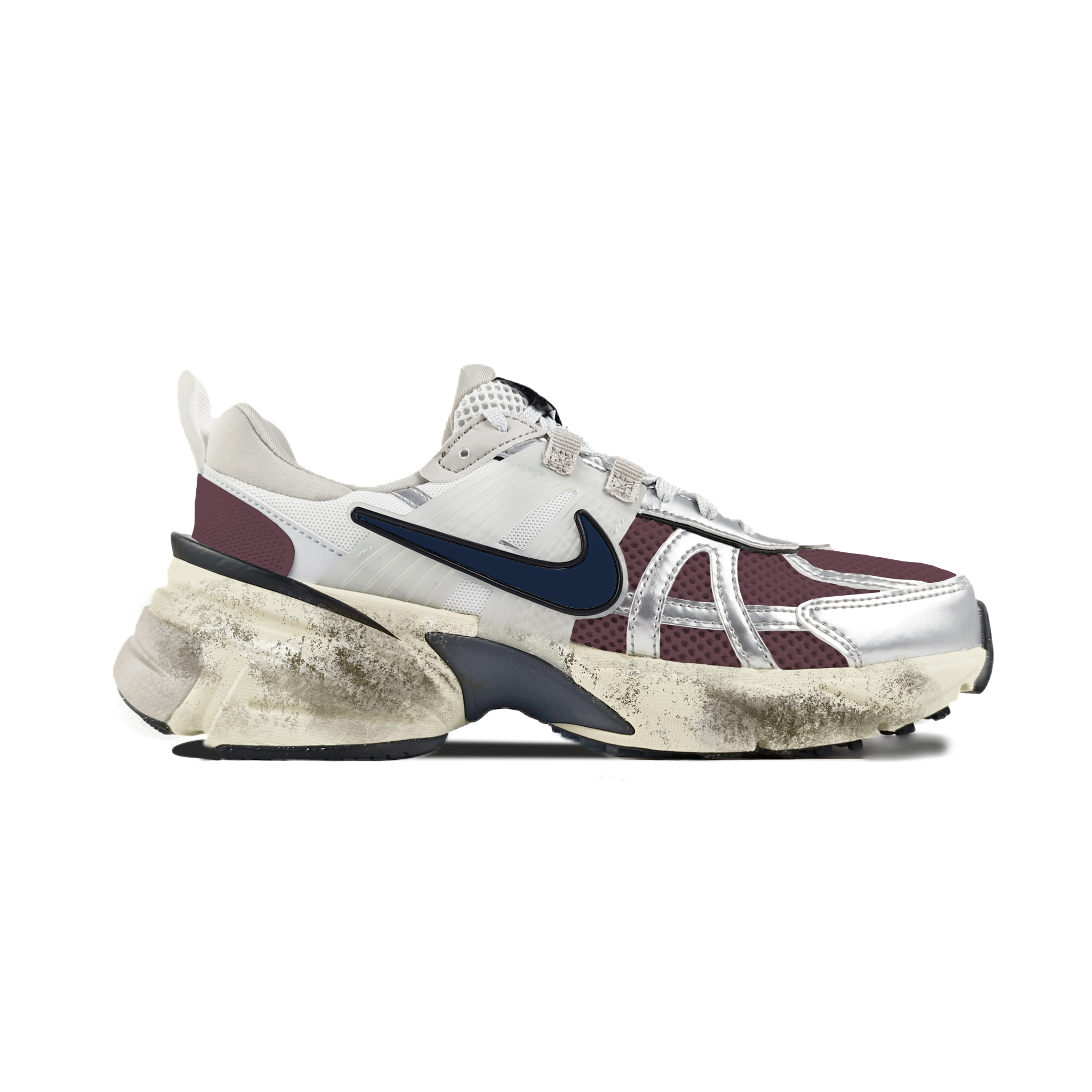 Nike V2K Run Abrasion Resistant Low top Running Shoes Women’s White Brown