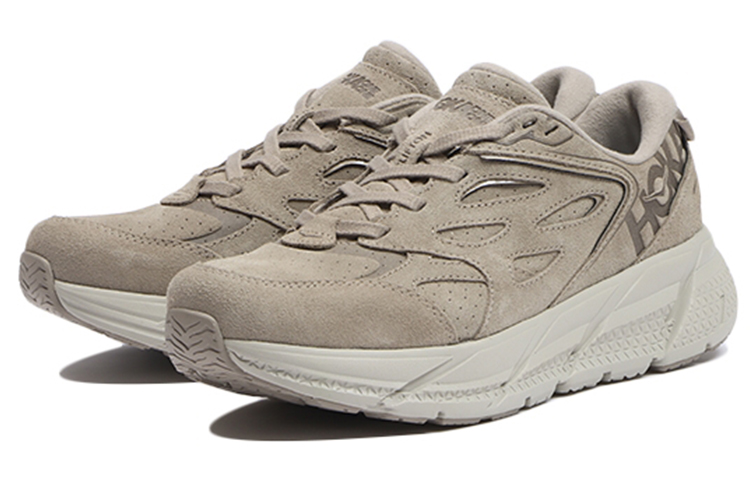 HOKA ONE ONE Clifton L Suede Simply Taupe Pumice Stone All Gender