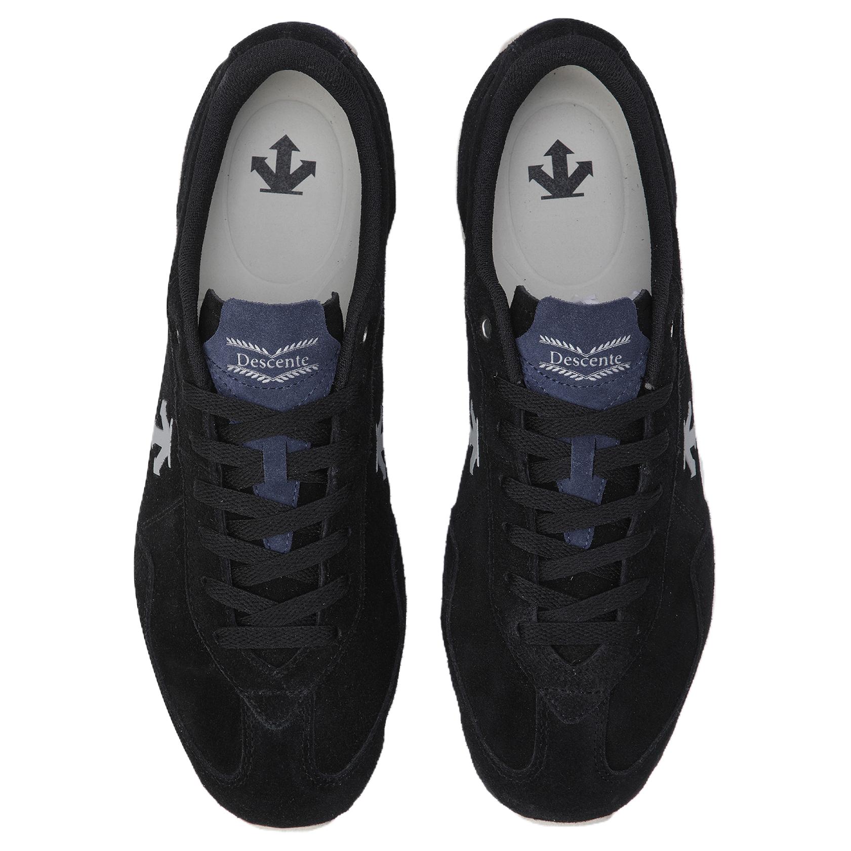 DESCENTE KINETIC Leather Slip Resistant Lightweight Non slip Lightweight Low top Casual Running Shoes Unisex Black