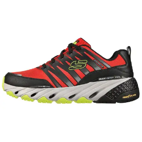 Skechers Glide Step Comfortable Cushioning, Wear Resistant Low top Running Shoes Men's Red Black
