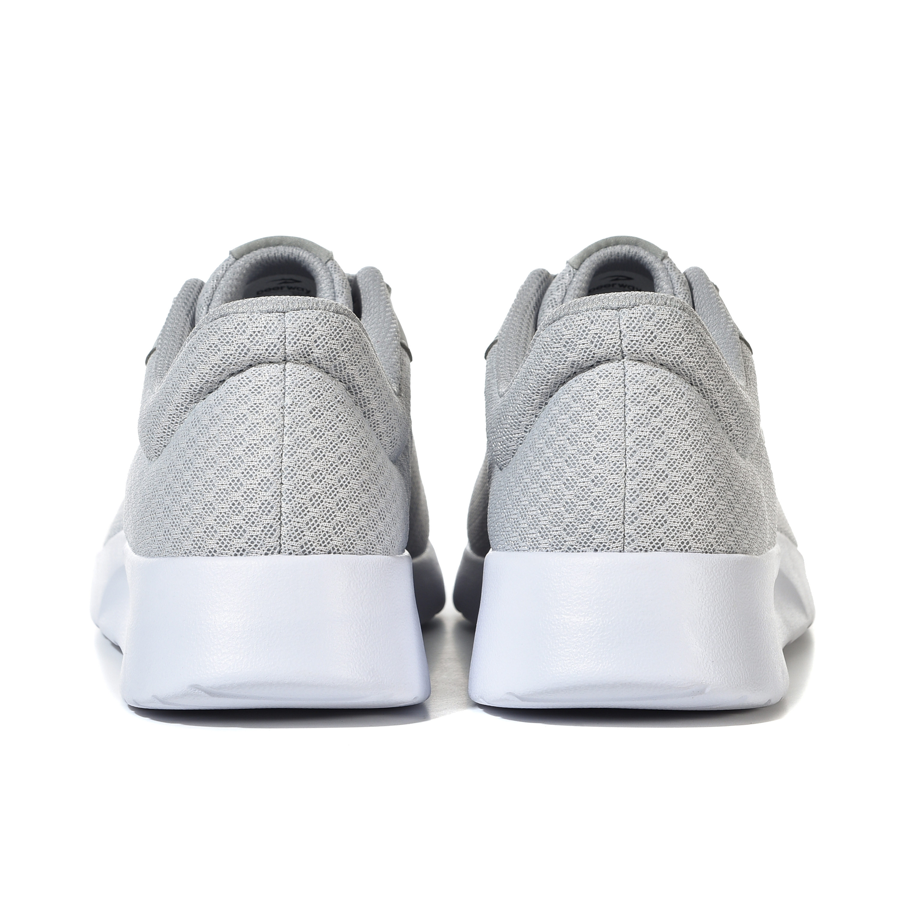 DEERWAY Running Shoes Unisex Low Top White Silver Gray