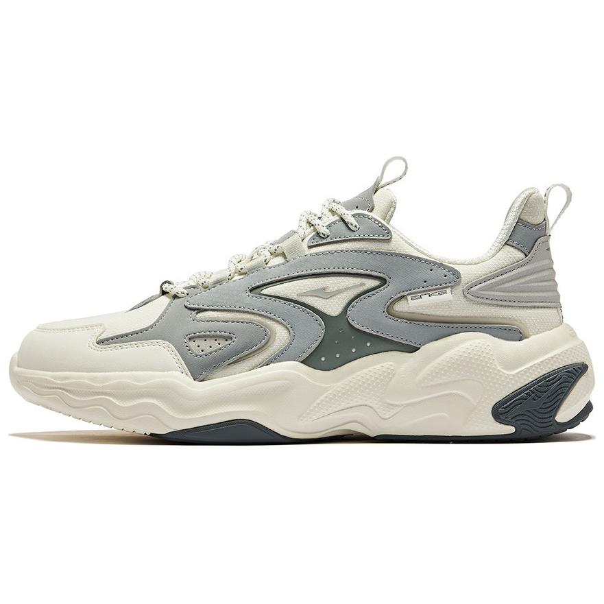 Erke Cushioning, Wear Resistant Low top Casual Running Shoes Men’s White Gray