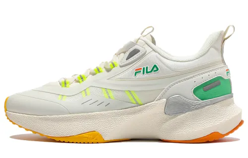 FILA Neuron 5 Textile, Synthetic Leather Low top Running Shoes Unisex Beige Green Orange Korean Style
