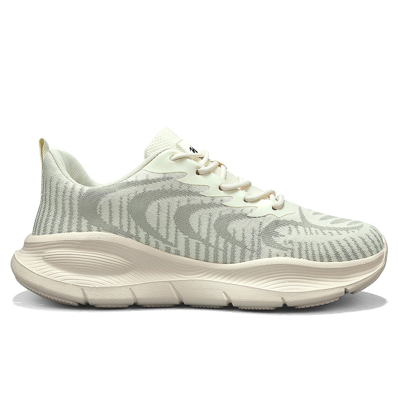 Binary Cushioning Rebound Lightweight Breathable Slip Resistant Low top Casual Running Shoes Men’s Beige