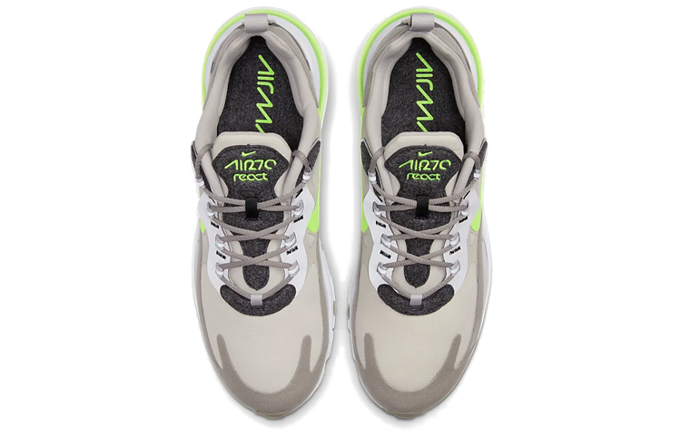 Кроссовки Nike Air Max 270 React Bauhaus (каркисный) — 白色/金属银/电子绿 — фото 4