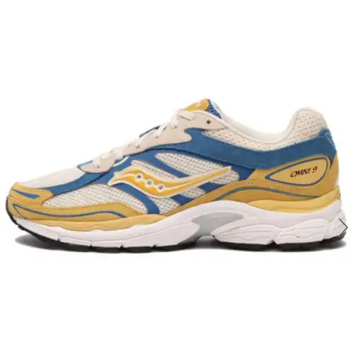 Saucony ProGrid Omni 9 Premium Cream Yellow Royal Blue