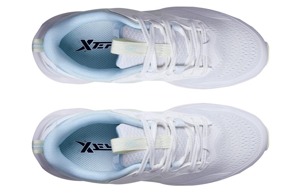 XTEP Slip Resistant Abrasion Resistant Low top Running Shoes Women’s White Blue Yellow