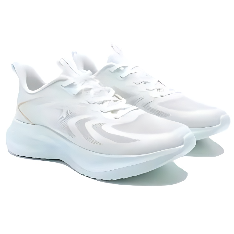 QIAODAN Anti Slip Wear Resistant Low Top Casual City Commute Running Shoes Women’s Ivory Frost Blue