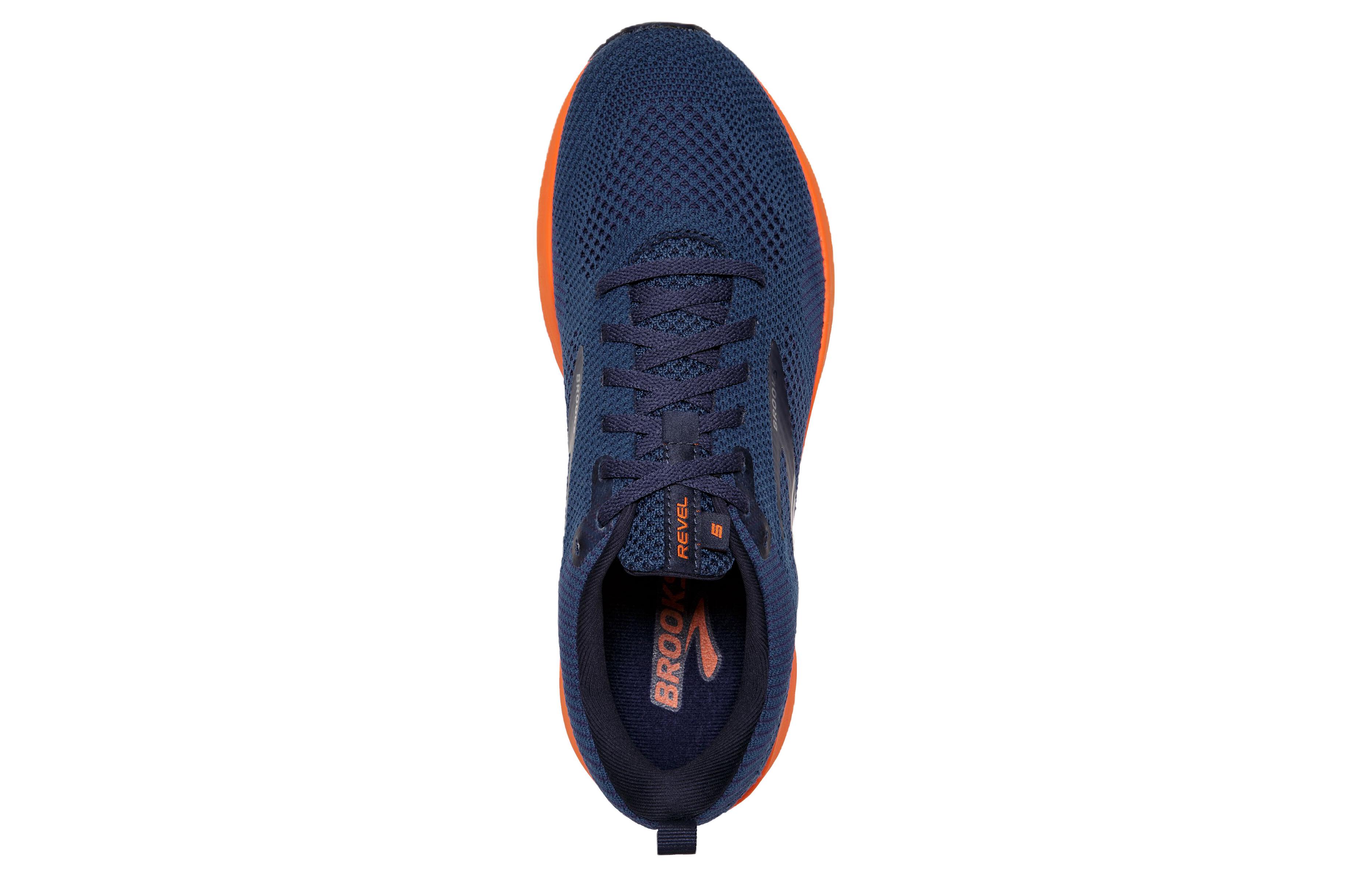Brooks Revel 5 Fabric Slip Resistant Abrasion Resistant Low top Running Shoes Men's Blue Orange