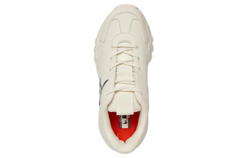 MLB Big Ball Chunky A Synthetic Leather Slip Resistant Abrasion Resistant Low top Chunky Sneakers Unisex Ecru