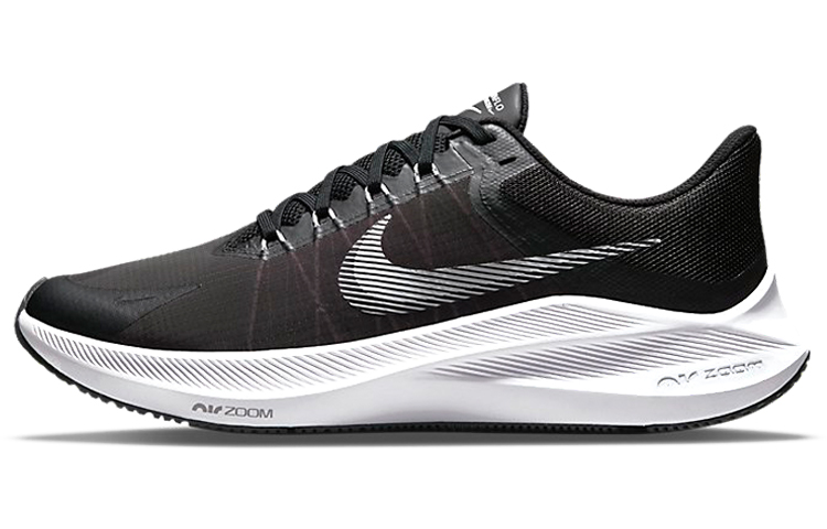 Nike Zoom Winflo 8 comfortable non-slip wear-resistant low-top casual training running shoes men's black and white