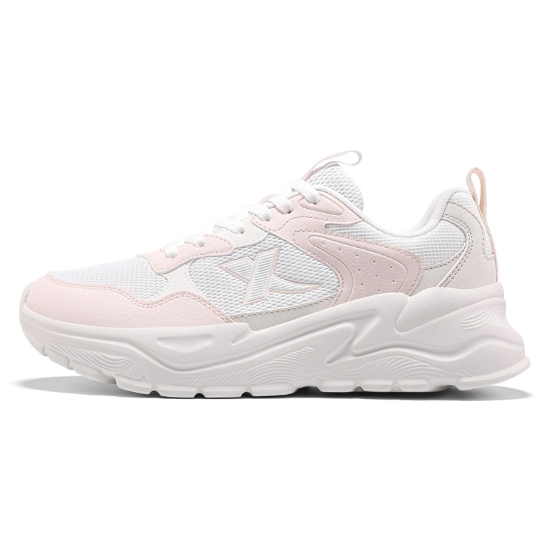 XTEP Breathable And Resilient Low top Casual Running Shoes Women’s White Pink