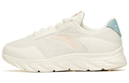 Anta Abrasion Resistant Slip Resistant Lightweight Low top Running Shoes Women's White Pink