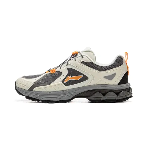 Li Ning Fuyao 2.0 Trail V2 Fabric Slip Resistant Abrasion Resistant Support Low top Running Shoes Men's Khaki White