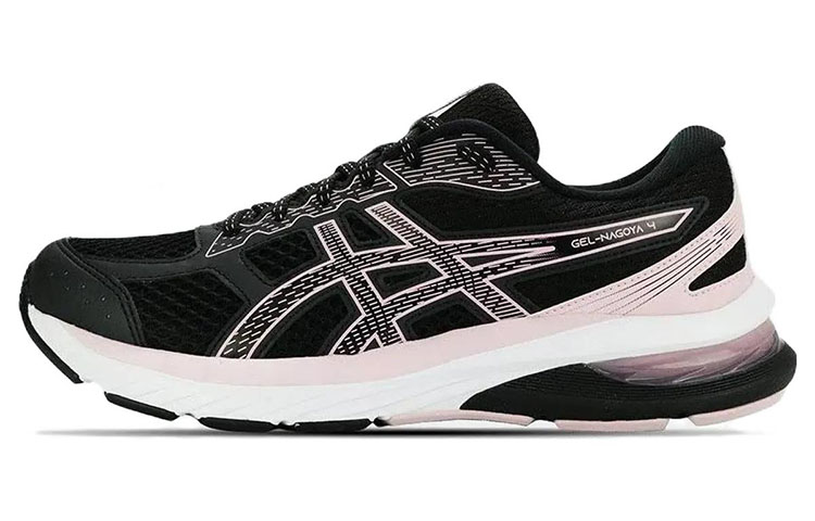 Asics Gel Nagoya 4 Abrasion Resistant Low top Running Shoes Women's Black Pink