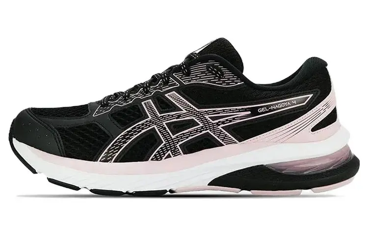 Asics Gel Nagoya 4 Abrasion Resistant Low top Running Shoes Women's Black Pink
