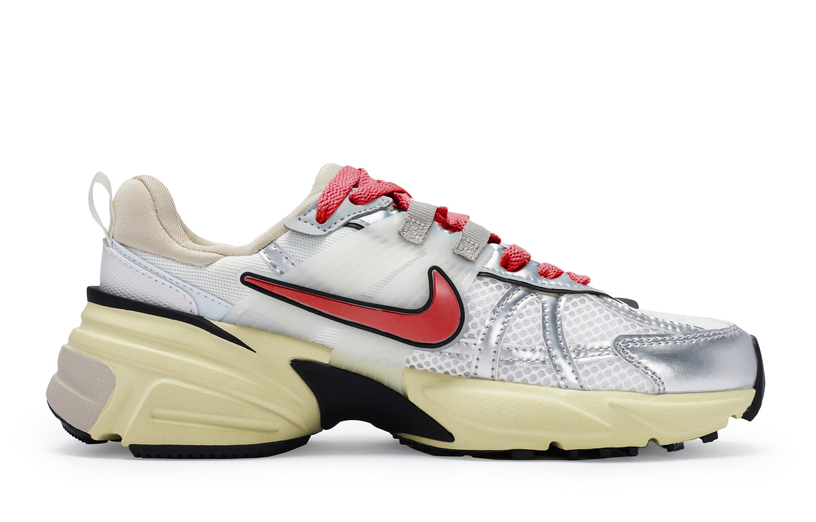 Nike V2K Run Cushioning Slip Resistant Cushioning Slip Resistant Low top Running Shoes Women’s White Silver Red