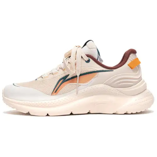 Li Ning Liuyun Slip Resistant Abrasion Resistant Low top Casual Running Shoes Men's Pink White