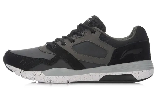 Li Ning Retro Walker Cushioning Low top Running Shoes Unisex Gray Black