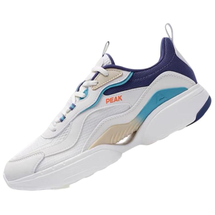 PEAK Comfortable Slip Resistant And Breathable Low top Platform Casual Running Shoes Men’s White