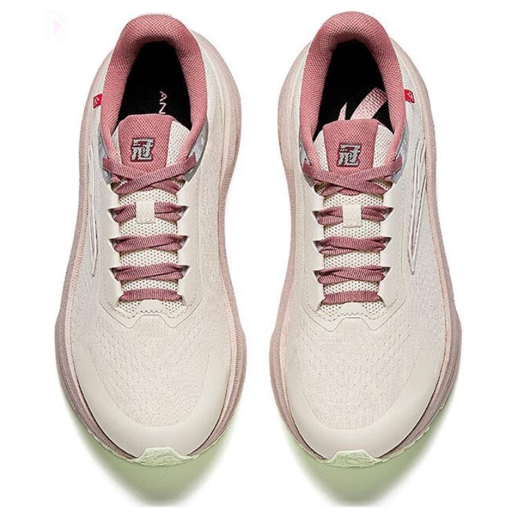 Anta Cushioning Abrasion Resistant Rebound Low top Casual Running Shoes Women’s Beige Pink