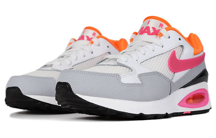Женские кроссовки Nike Air Max ST (бело-розово-оранжевые) — Белыйрозовыйоранжевый — фото 3