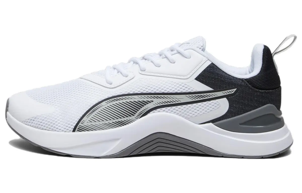 PUMA Infusion Sports Cushioning Low top Running Shoes Unisex White Black Gray