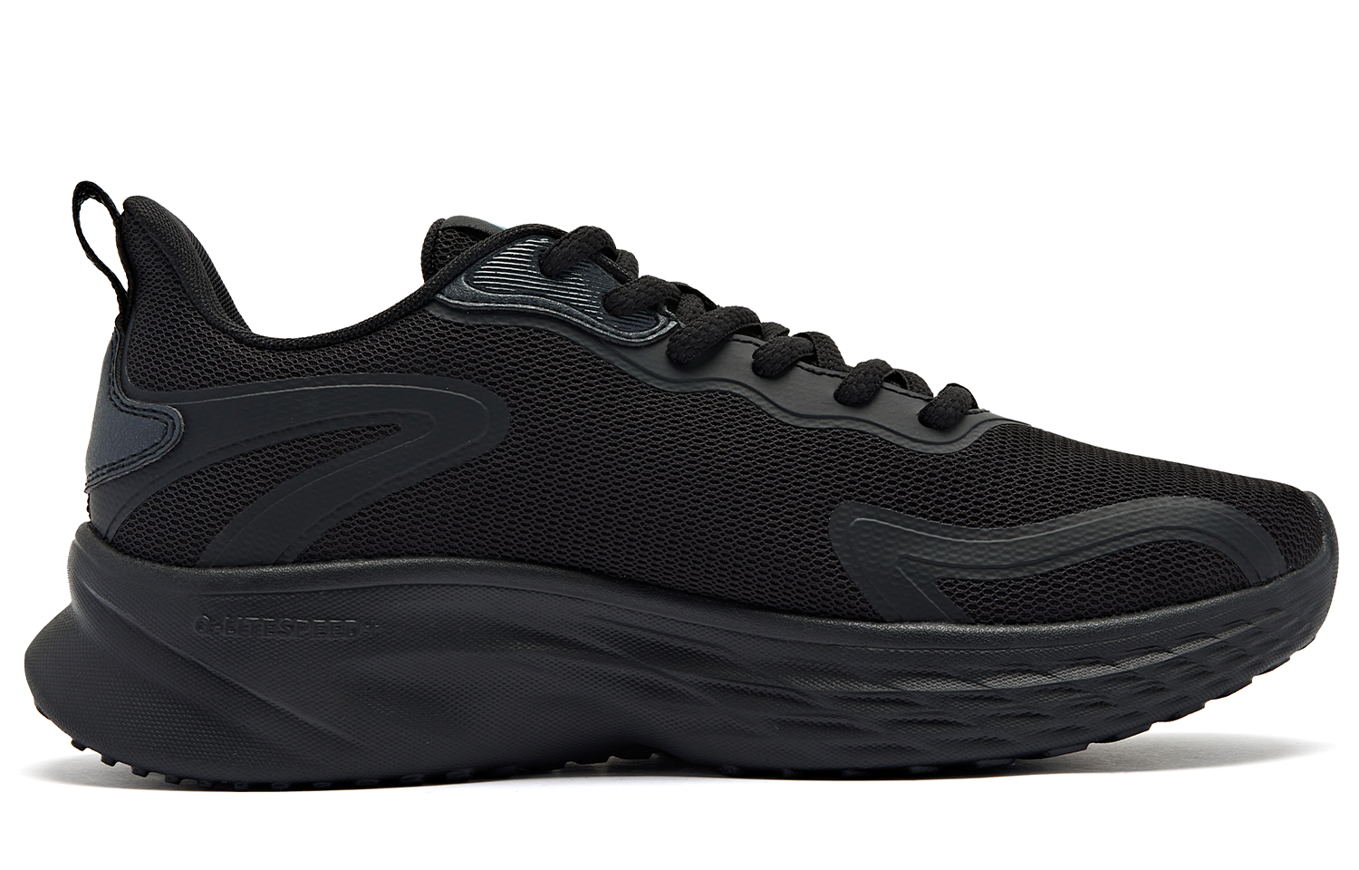 QIAODAN Cushioning Slip Resistant Abrasion Resistant Low top Running Shoes Men’s Black Island Blue