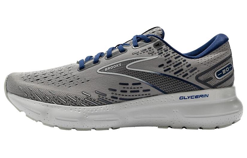 Brooks Brooks Glycerin 20 breathable, stylish, non-slip, wear-resistant, low top casual running shoes men's gray and blue