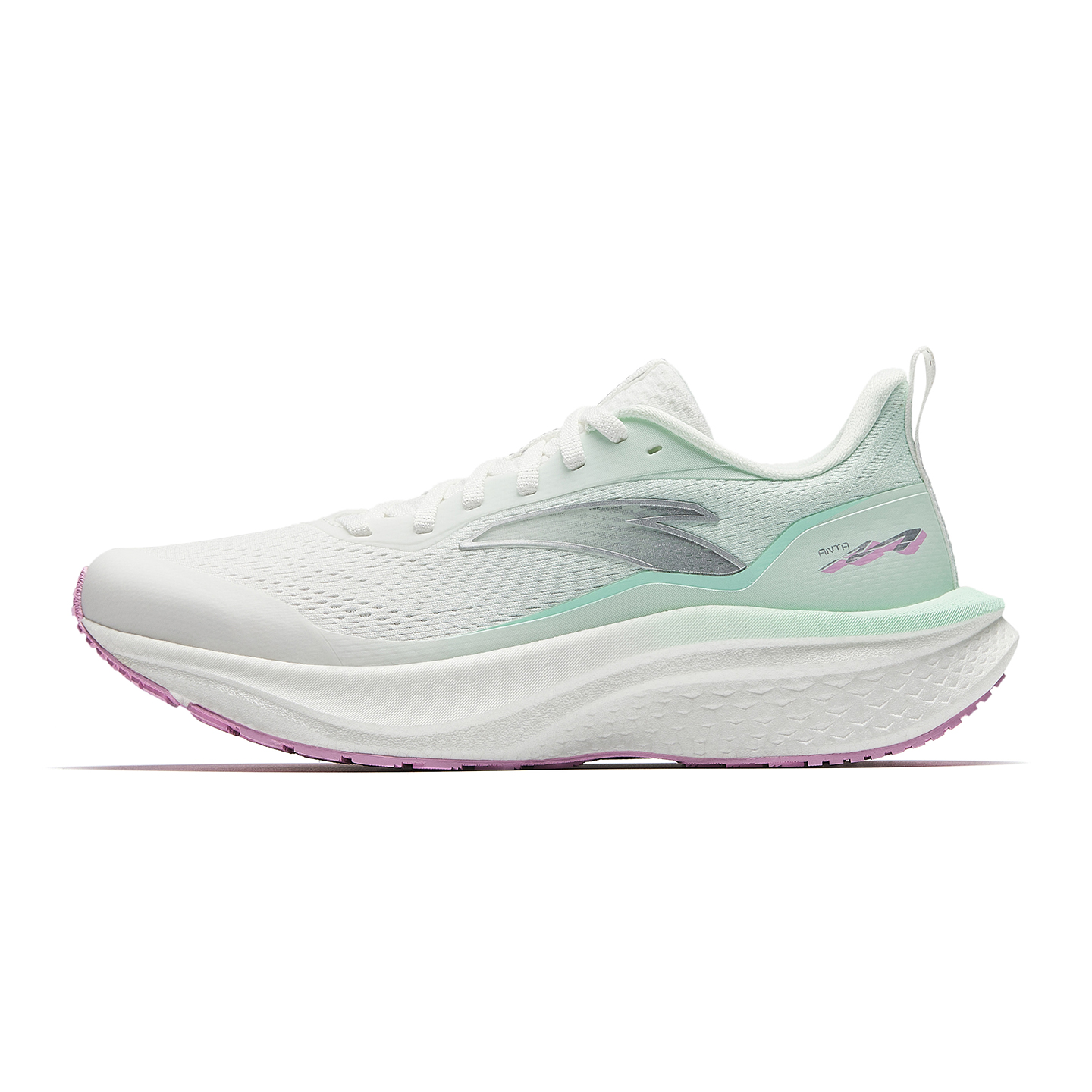 Anta Mach 6SE low-top training sprint physical test running shoes women's paper white/light cloud green