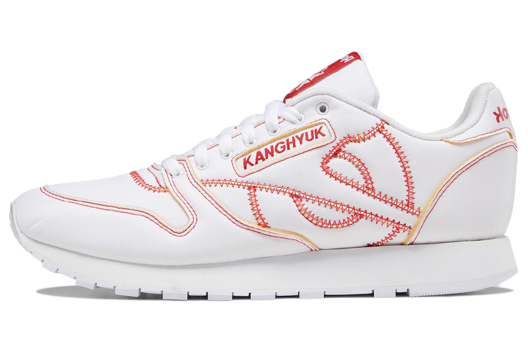 Кроссовки Reebok Classic Leather (бело-красные)