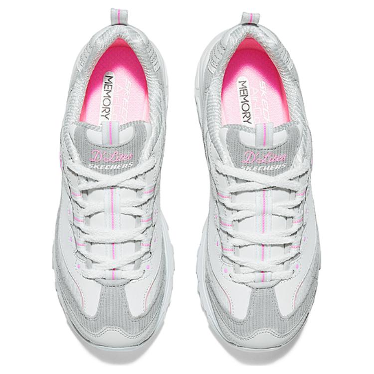 Skechers Textile, Synthetic Leather Lightweight Cushioning Balance Low top Casual Running Shoes Women’s Gray Pink
